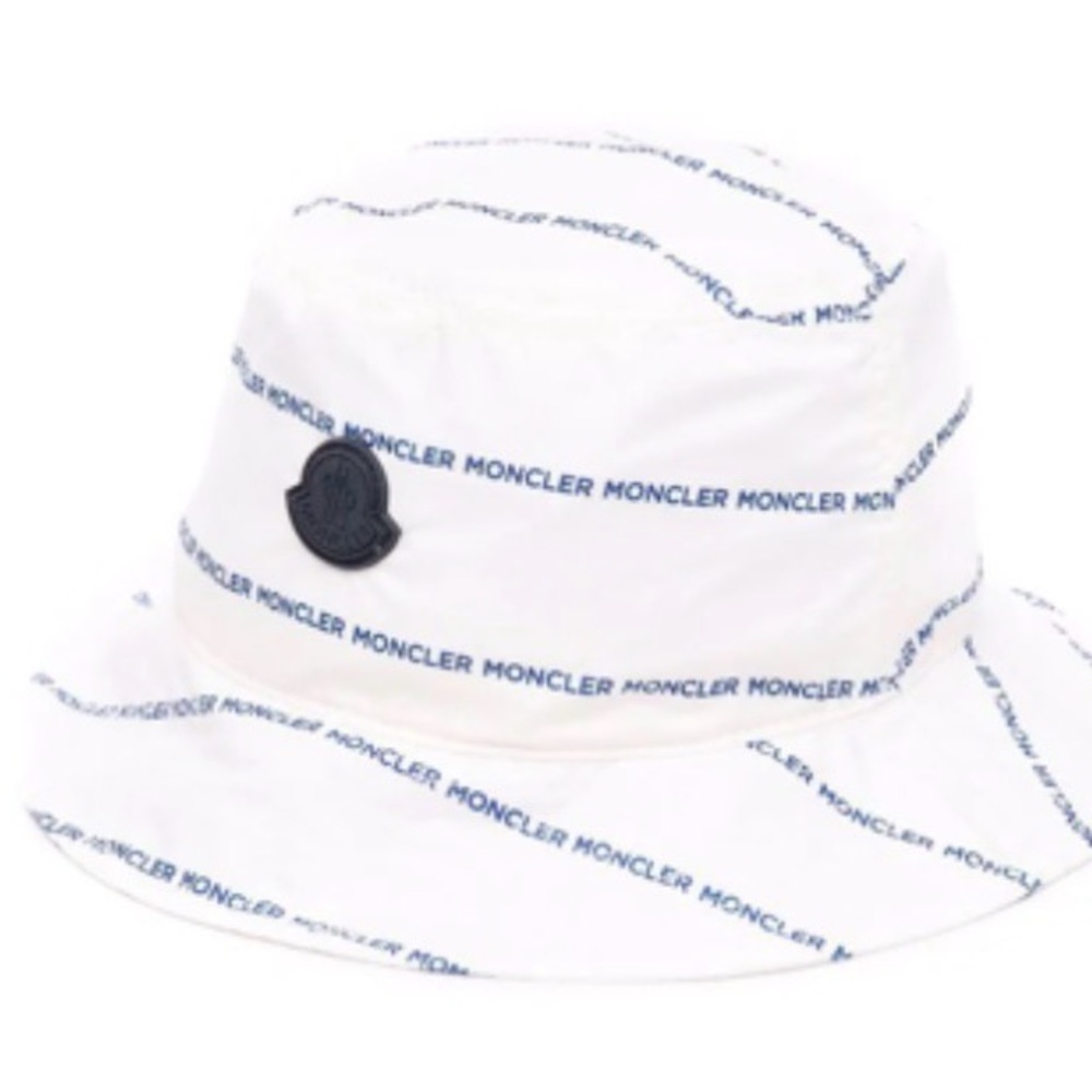 Moncler Infant White Logo-Print Bucket Hat 0-6mos